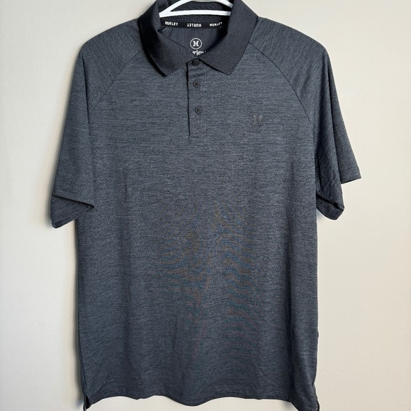 Hurley Men's Gray Performance Short Sleeve Athletic Golf Polo Shirt Size Small - Picture 1 of 10